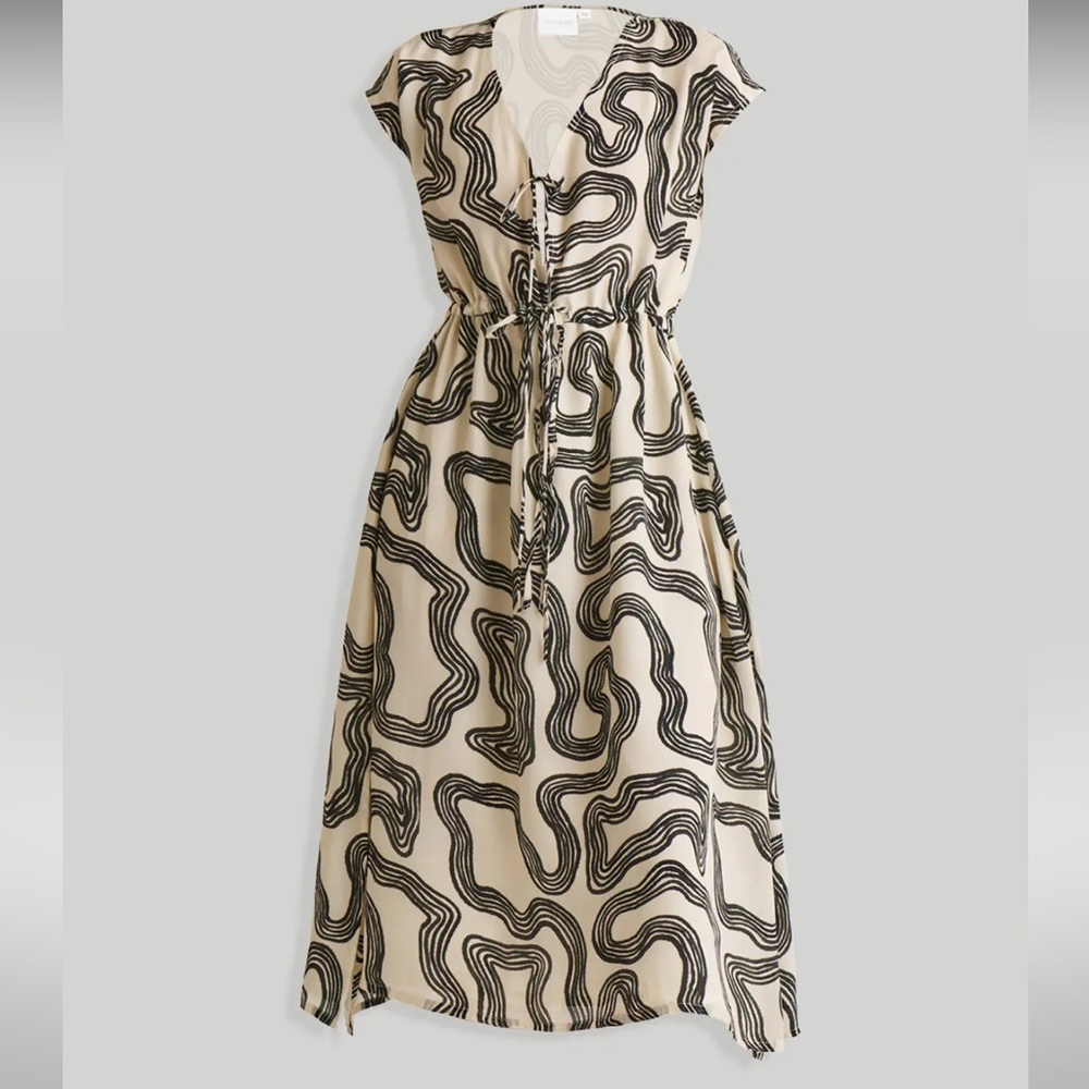 MADEWELL Reistor® Deep V-neck. Gathered Dress- NWT